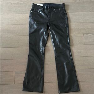 GAP Black Faux Leather Baby Boot Mid Rise Pants